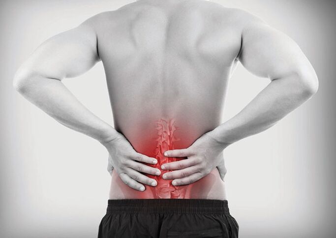 back pain in the lumbar region